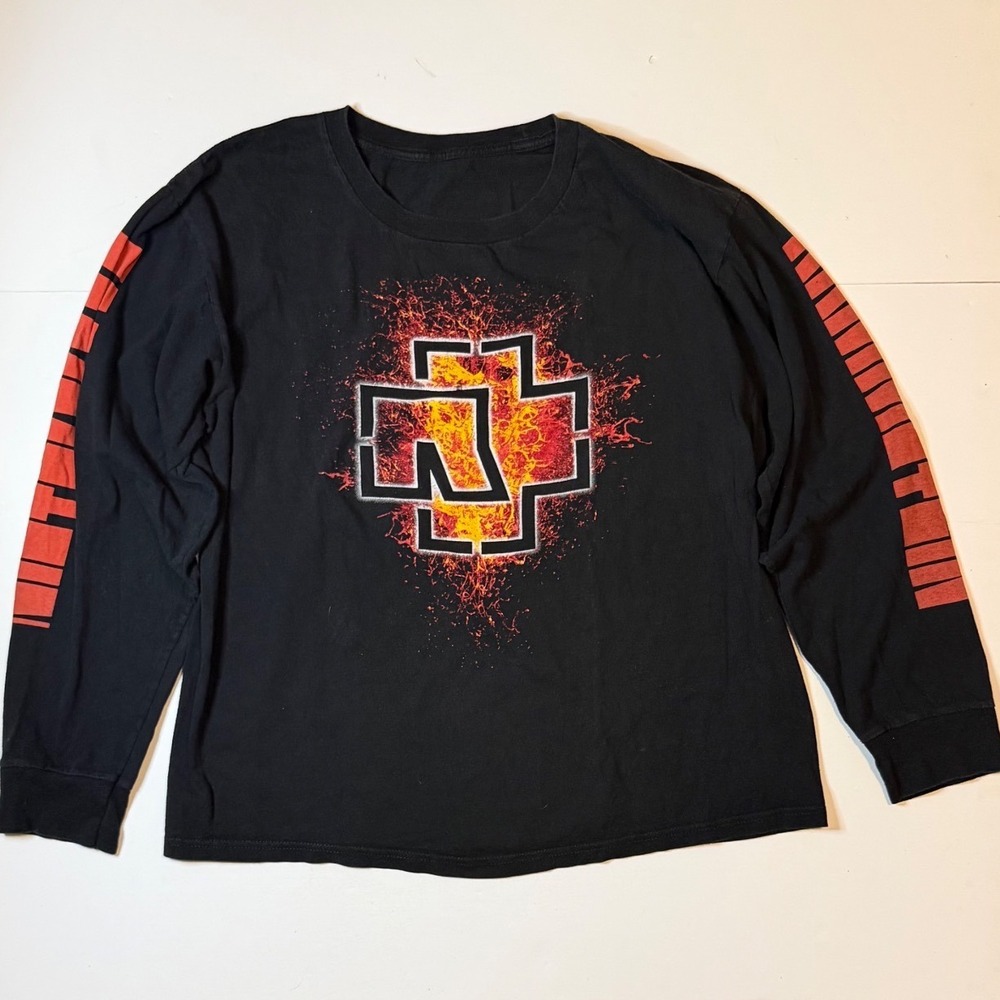 Rammstein Long Sleeve Shirt Size L Black 2022 North America Stadium Tour Tee
